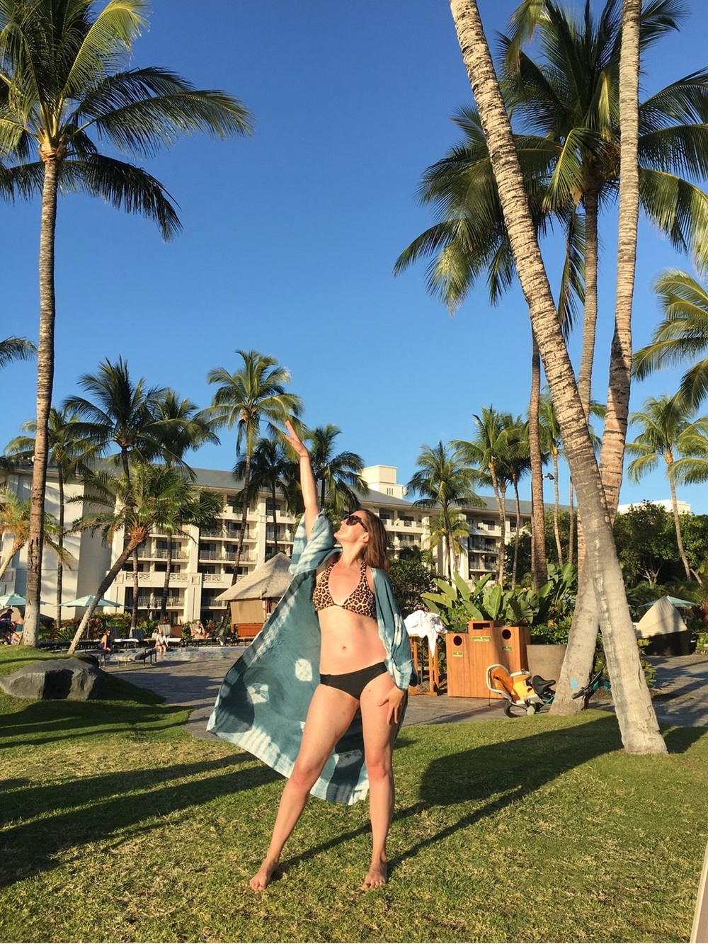 Free People Teal Tie-Dye Kimono with White Accents